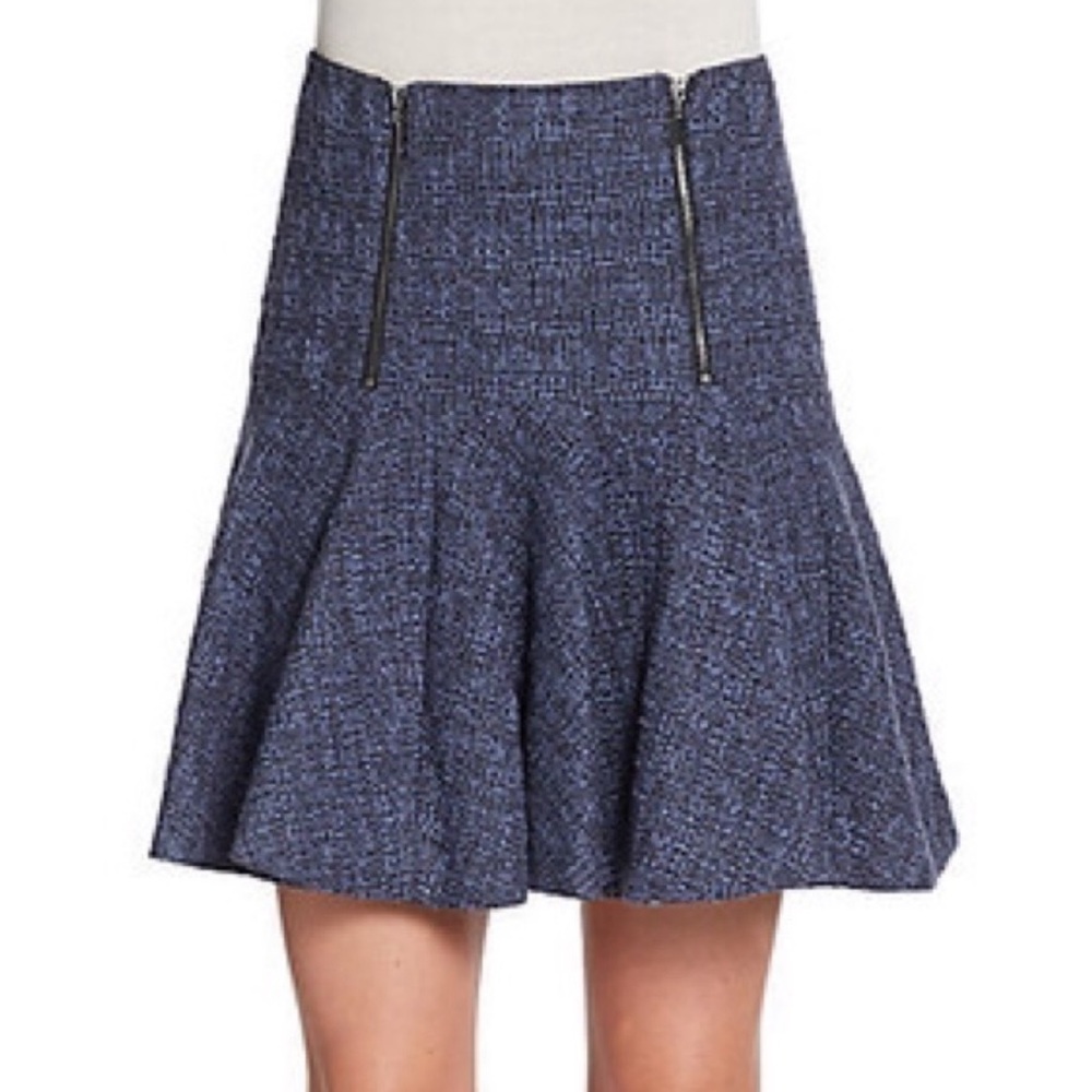 Rebecca Taylor Elegant Blue Textured Flounce Skirt. Great Condition. Size 2